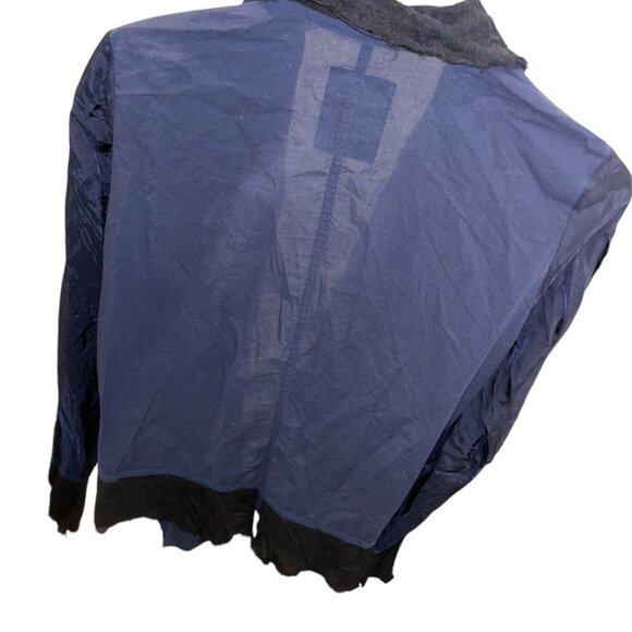 pas de calais blue black 2 piece textured washed wool top jacket S FRENC… - Picture 5 of 8